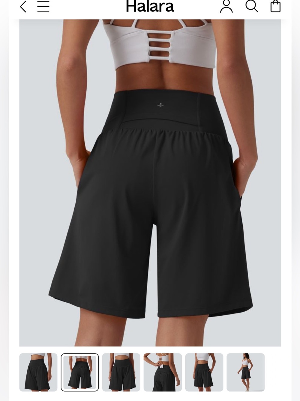 Halara Softly Zero Airy Super High-Waist Black Yoga Shorts 9" Inseam Size M - Picture 5 of 6
